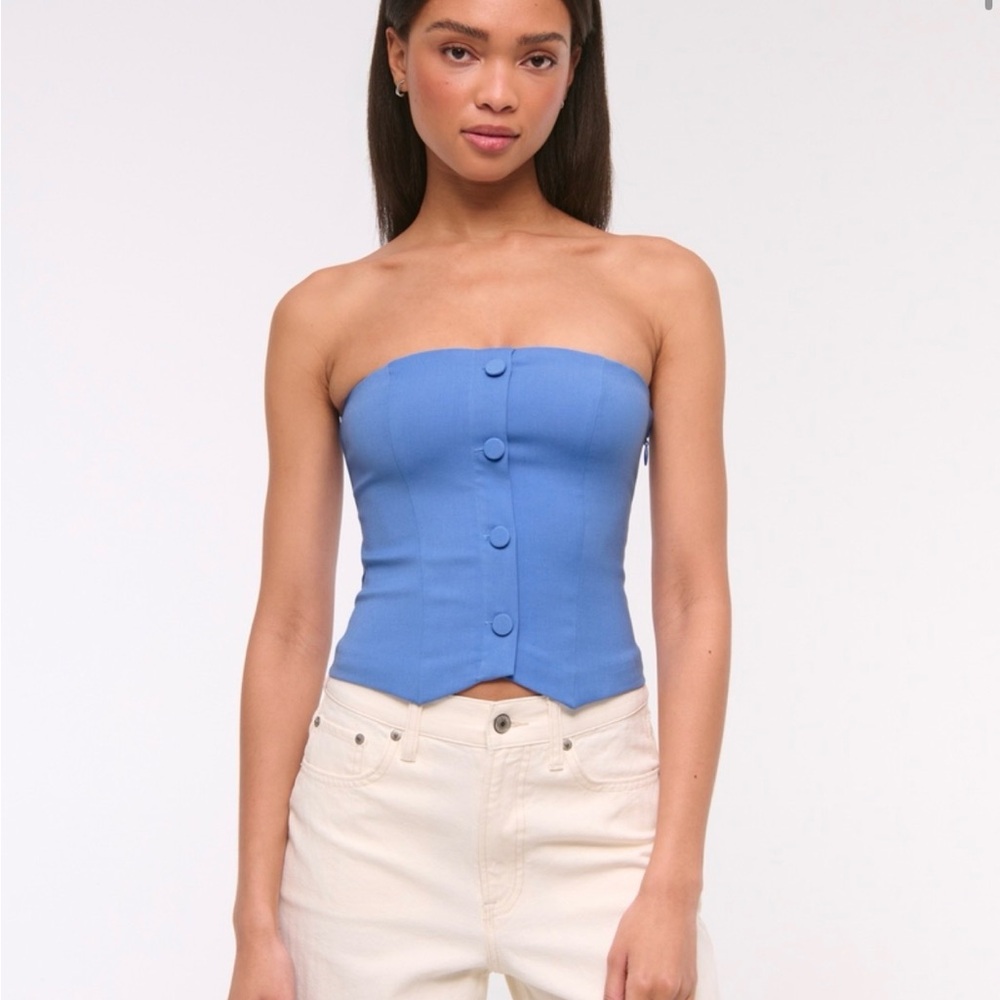 Abercrombie Strapless Cropped Tailored Vest